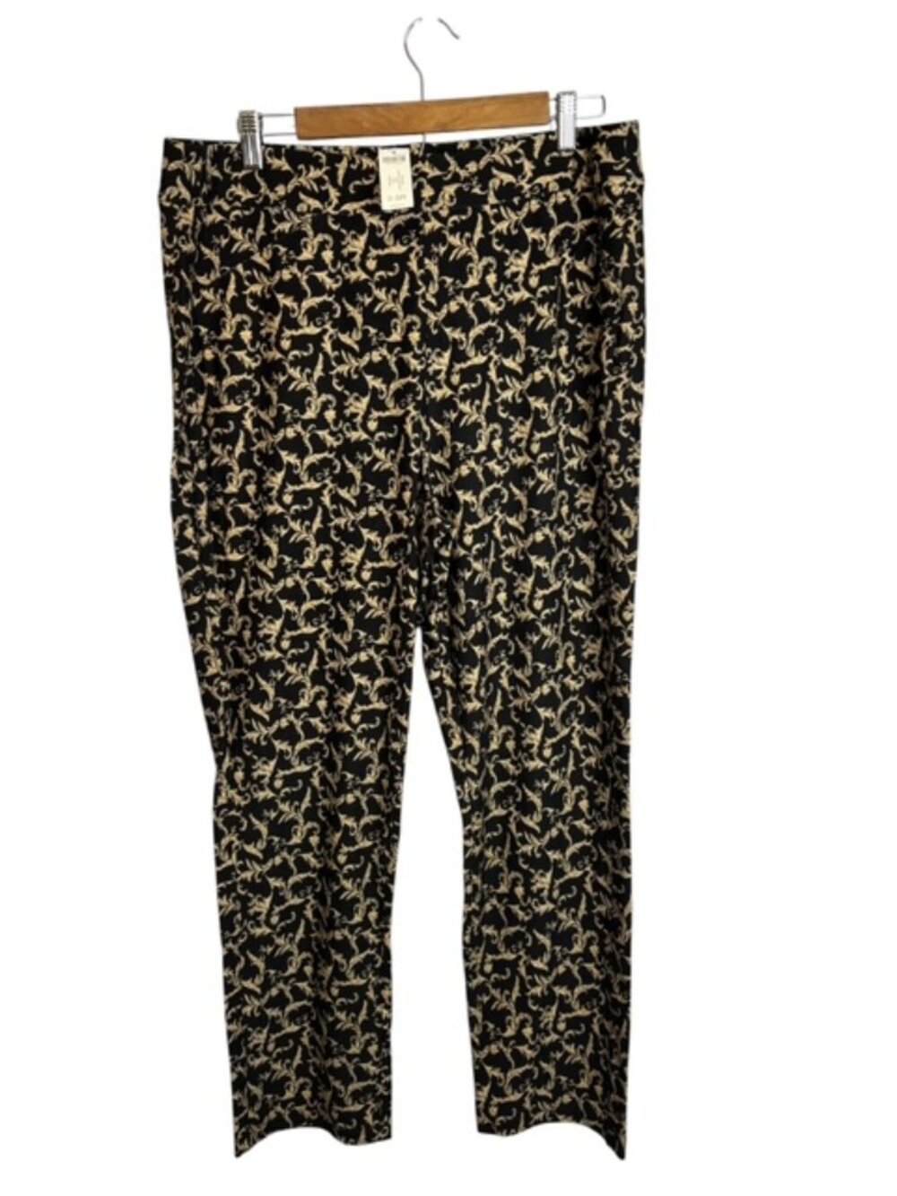 Chico's Pants Women's 14 Travelers Printed Crepe Baroque Stretch Chicos 2.5 NEW